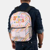 Grad Vibes Only Graduation Party Class Of 2024 Printed Backpack