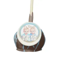 Twin Boy's Baby Shower Watercolor Animals Cake Pops