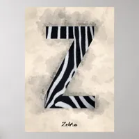 Z is For Zebra Poster