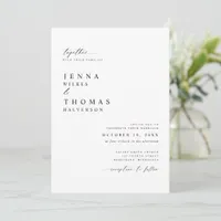 Vintage Handwriting Classic Wedding Invitation