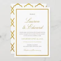 Simple Elegance Wedding Invitation- Faux Gold Foil Invitation