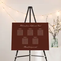 Dark Cinnamon 5 Table Seating Chart Foam Board