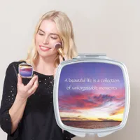 Breathtaking sunset over the sea, personalizable  compact mirror