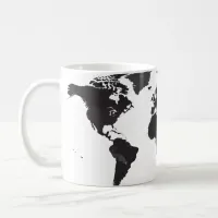 World Map Black & White Coffee Mug