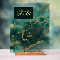 Moody Ink Emerald Gold Cards & Gifts ID988 Acrylic Sign