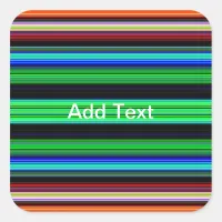 Thin Colorful Stripes - 1 Square Sticker