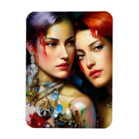 The Beautiful Lovers Colorful Painting Magnet