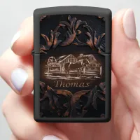 Engraved Horse & Farm Scene Zippo Lighter