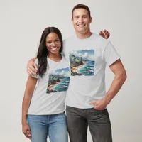 Unisex Tropical Island Surf Beach T-Shirt