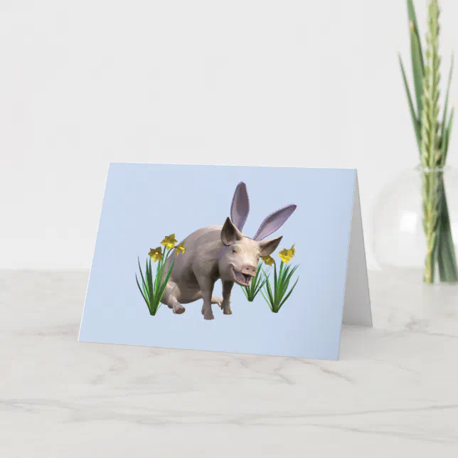 Easter Pig Holiday Card