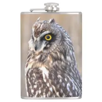 Portrait of a Short-Eared Owl Flask
