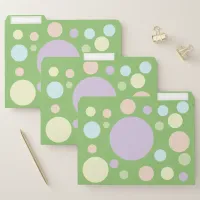 Pastel circles on a green background | file folder