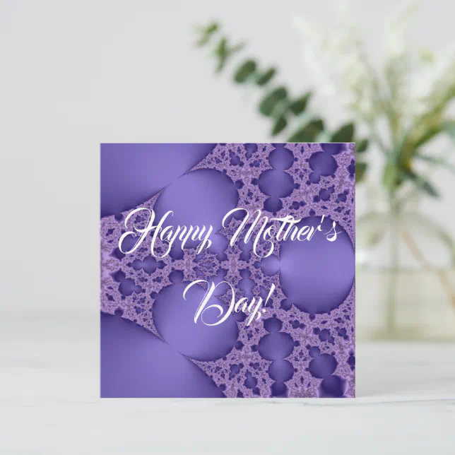 Happy Mother’s Day , purple fractal Card