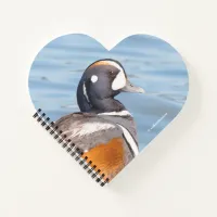 Beautiful Harlequin Duck on the Rock Notebook