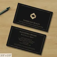 Elegant Black Luxury Logo Business Card