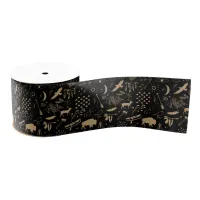 Buffalo Adventures Pattern Kraft Paper ID599 Grosgrain Ribbon