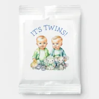 It's Twins! Cute boy twins Baby Shower Favors Lemonade Drink Mix