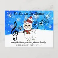 Fa La La La LLama Personalized Christmas Postcard