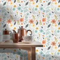 Summer Wildflowers & Swirls ID1064 Wallpaper