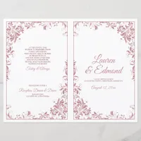 Elegant Vintage Vines Wedding Programs Dusty Rose