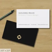 Simple Black and White Luxury  Business Card