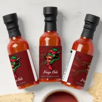 Red and Green Illustration Ninja Chili Hot Sauces