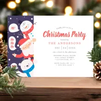 Snowman Santa Polar Bear Christmas Party Invitation