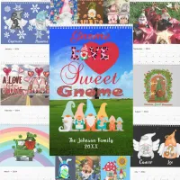 Gnome Love Sweet Gnome Family Name Season Holidays Calendar