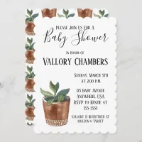 Potted Succulent Cactus Baby Shower Invitation