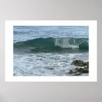 #5149 Beach Photography Waves Splash Seafoam Rocks Poster