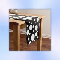 White Polka Dots on Black | Short Table Runner