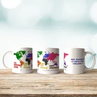 Christian Classical Education World Map Faux Felt Coffee Mug