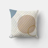 Abstract blue and gold throw pillow