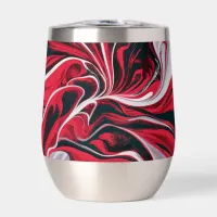 Bold Red, Black & White Marble | Thermal Wine Tumbler