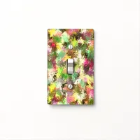 Paint Splatter Autumn Color Leaves Abstract Light Switch Cover