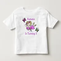 Birthday Fairy and Butterflies Age and Name Toddler T-shirt