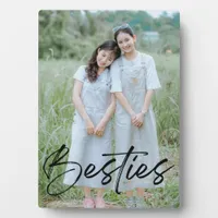 Besties | Best Friend Script Overlay Photo Plaque