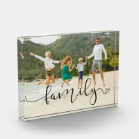 Rustic Modern Script Typography Family Photo Acrylic Award