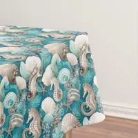 Coastal Christmas Bold Seahorse Pattern#4 ID1009 Tablecloth