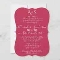 Stylish Photo Hand Lettering Minimalist Magenta Invitation