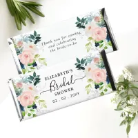 Rustic Watercolor Blush Gold Floral Bridal Shower  Hershey Bar Favors