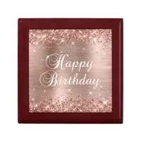 Glittery Rose Gold Foil Happy Birthday Gift Box