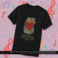 Music Lovers Heart Doodles Custom School Activity T-Shirt