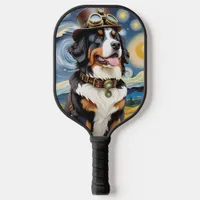 Steampunk Bernese Mountain Dog Pickleball Paddle