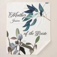 Mother of the Bride  Watercolor Elegant Foliage  Sherpa Blanket