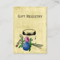 rustic mason jar Gift registry  Cards