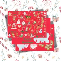 Merry and Bright Christmas on a red background | Wrapping Paper Sheets