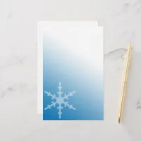 Winter Snowflake Blue Gradient Stationery