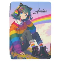 LGBTQIA+ Anime Girl Lesbian Pride Personalized iPad Air Cover