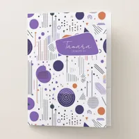 Retro Geometric Abstract Pat3 Purple Orange ID1067 Pocket Folder